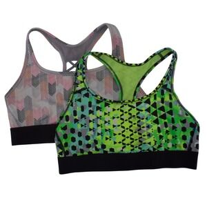 Victoria Sport Sports Bra‎ Womens L M Multi Geometric Chevron Racerback Strappy